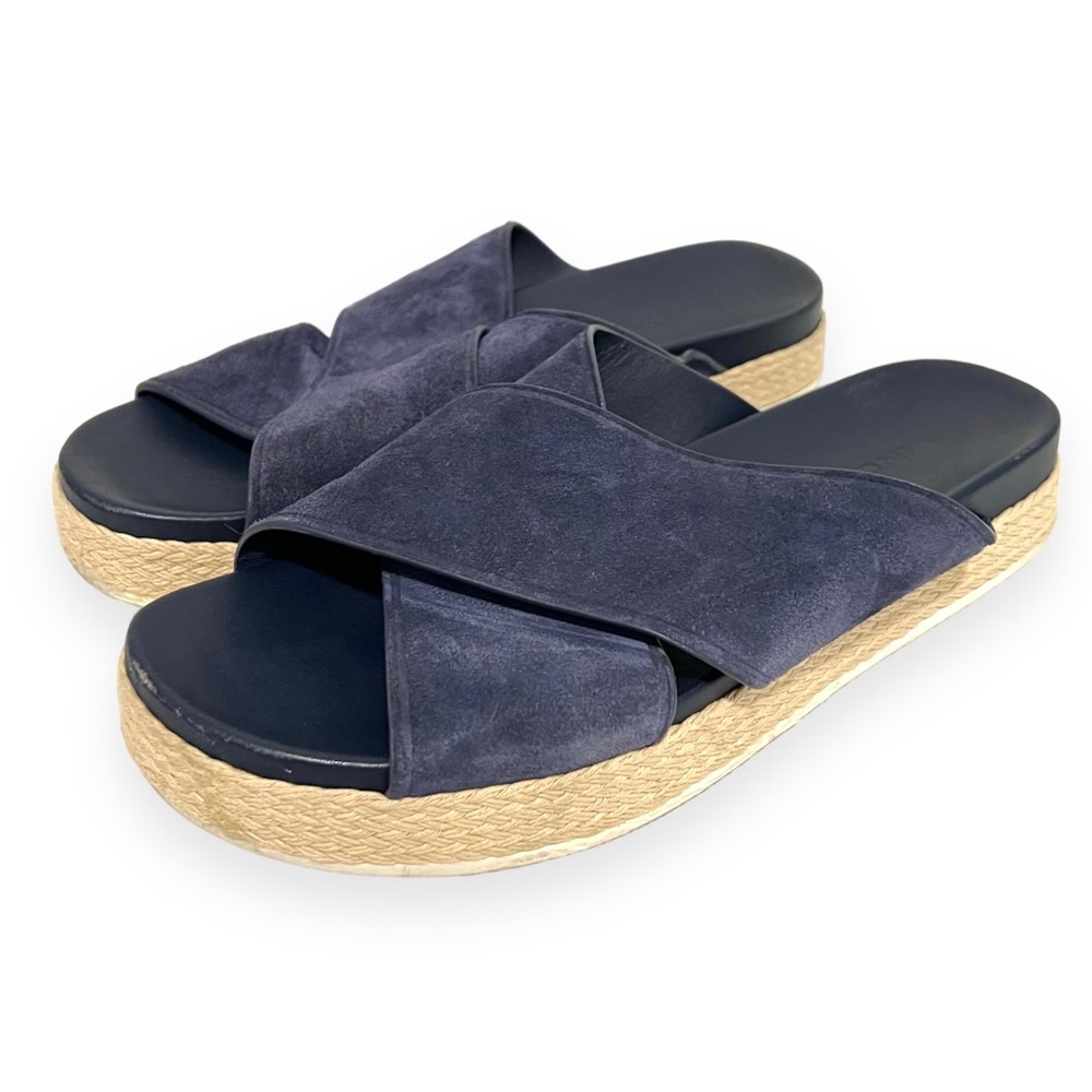 Vince Villaire Crisscross Suede Espadrilles Slide